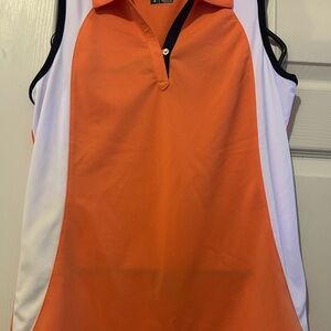 Orange and White Women's Tank Top